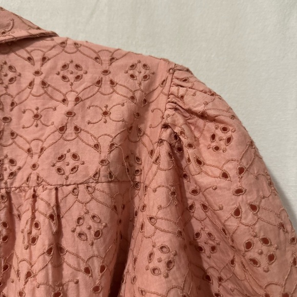 Vintage-Inspired Crown & Ivy Eyelet Dress Puff Sleeves Embroidered Tie Waist XL - Picture 4 of 16